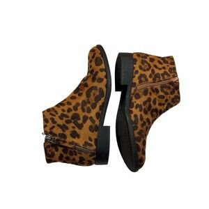 Leopard Print Boots Women's Size 7 Wide Heel Time and Tru